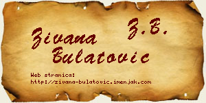 Živana Bulatović vizit kartica